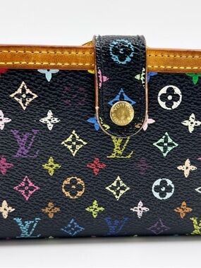 Louis Vuitton Black Multicolor Monogram Snap Wallet